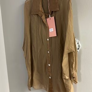 BIANCA Silk Top by SCANDAL Made In Italy in GOLD o